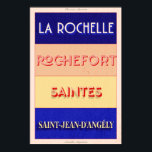 Charente Maritime Art Deco Poster<br><div class="desc">Nouvelle Aquitaine Plakatstil Design. Dieses elegante Art Deco Poster entwirft sportliche Plätze aus dem Südwesten Frankreichs, ideal für diejenigen, die gewollt haben, ihre Liebe für diese Region zu zeigen. Von T - Shirt bis hin zu Hausmeistern und Accessoires gibt es für jeden etwas - warum also nicht heute selbst Leckerei...</div>