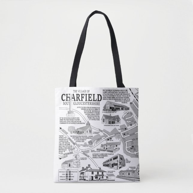 Charfield Village Map Tote Bag (Vorderseite)
