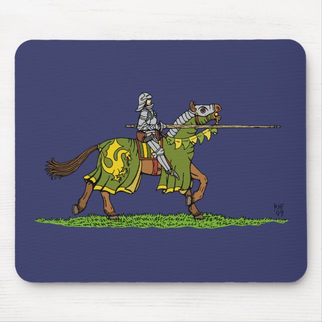 Charge Mittelalterlicher Ritter Mousepad (Vorne)