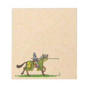 Charge Mittelalterlicher Ritter Notizblock