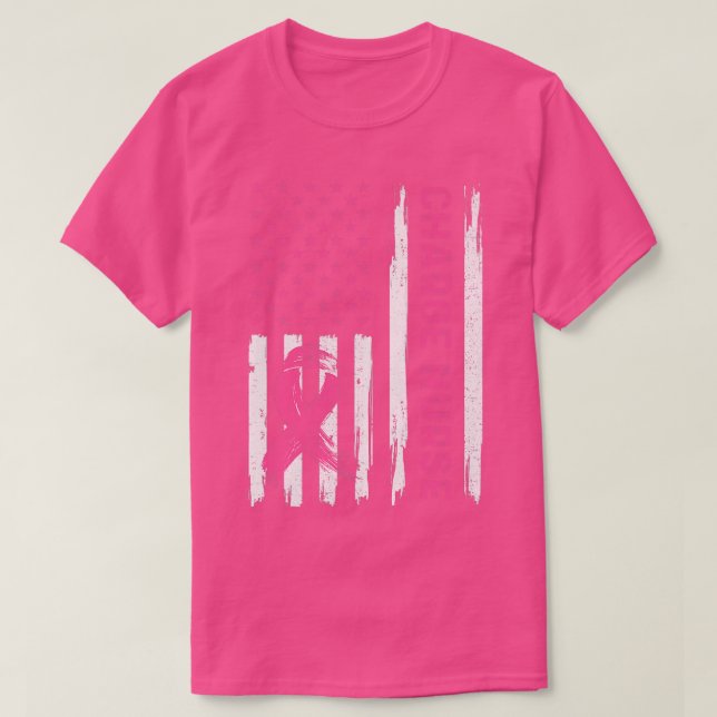 Charge Nurse American Flag Nurse Breast Cancer Awa T-Shirt (Design vorne)