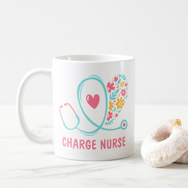 Charge Nurse Geschenk Kaffeetasse (Mit Donut)