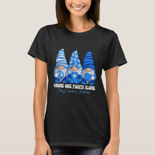 Charge Syndrome Awareness Month Blue Ribbon Gnomie T-Shirt
