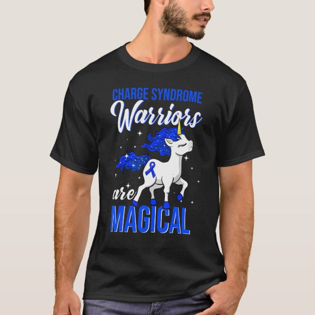 Charge Syndrome Awareness Warrior Unicorn T-Shirt (Vorderseite)