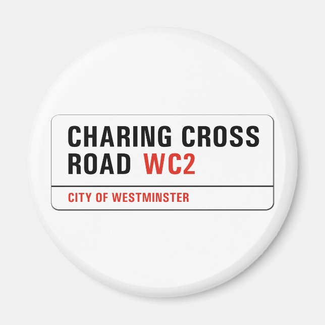 Charing Cross Road, London Street Sign Magnet (Vorne)