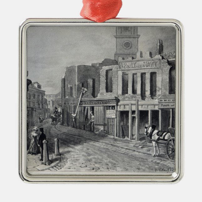 Charing Kreuz, 1830 Silbernes Ornament (Vorne)