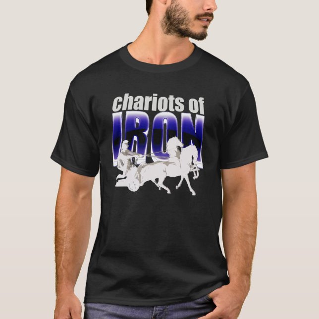 Chariots des Eisens - Logo - Schwarzes T-Shirt (Vorderseite)