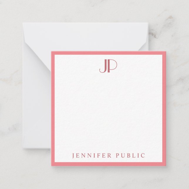 Charisma Red Modern Template Initial Monogram Mitteilungskarte (Vorderseite)