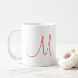 Charisma Red White Modern Elegant Initial Monogram Kaffeetasse