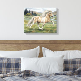 Charismatic Pinto Icelandic Mare watercolor Leinwanddruck