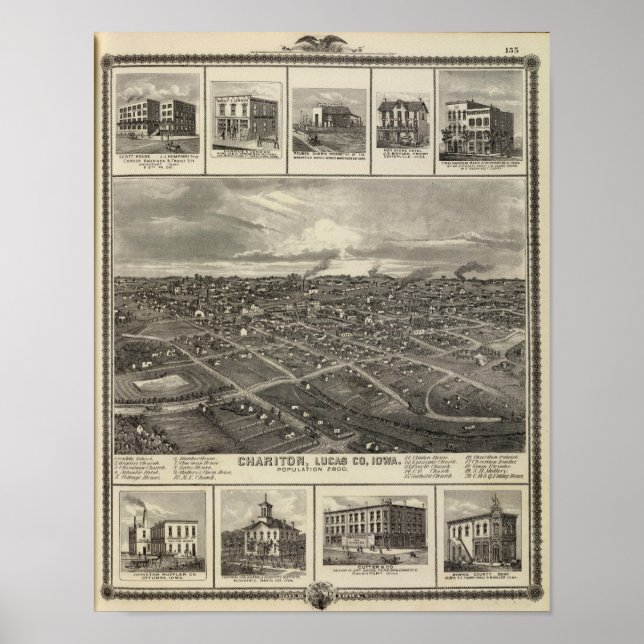 Charité, Iowa-Unternehmen in Davenport Poster (Vorne)