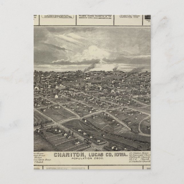 Charité, Iowa-Unternehmen in Davenport Postkarte (Vorderseite)