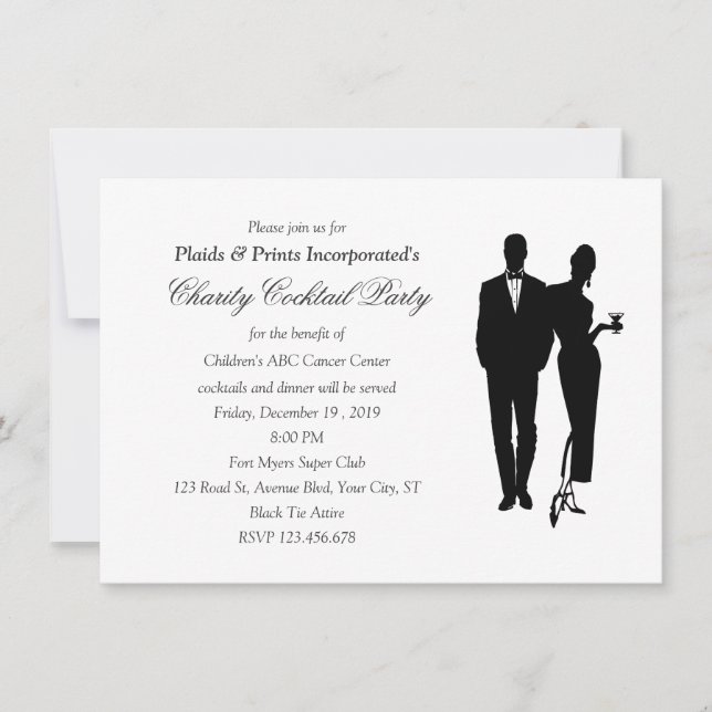 Charity Dinner Black Tie Event Einladung (Vorderseite)