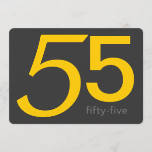 Charkohle und Gelb Custom 55. Geburtstag Einladung