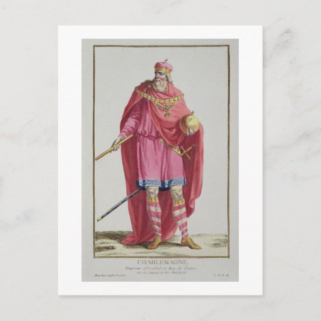 Charlemagne (742-814) von "Receuil des Estampes, Postkarte (Vorderseite)