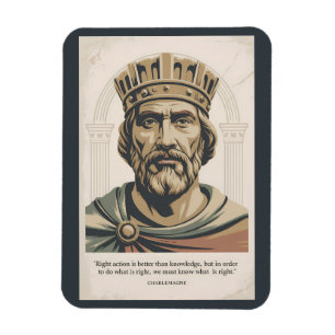 Charlemagne-Zitat Franken-Illustration im Vintage- Magnet