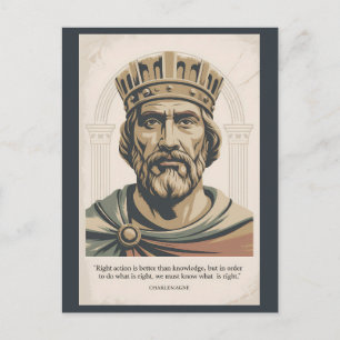Charlemagne-Zitat Franken-Illustration im Vintage- Postkarte