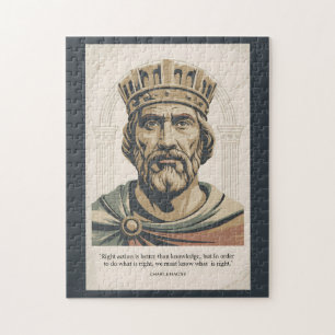 Charlemagne-Zitat Franken-Illustration im Vintage- Puzzle