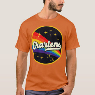 Charlene Rainbow im Vintagen Weltraumstil T-Shirt
