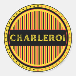 Charleroi City Pride Emblem – Belgian Identity Runder Aufkleber