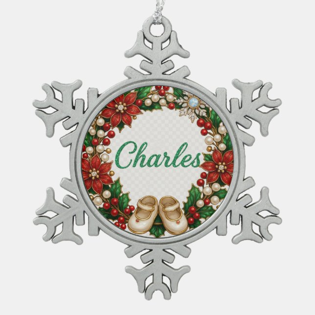 Charles Baby’s First Christmas Snowflake Ornament (Vorderseite)