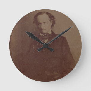 Charles Baudelaire (1820-1867), französischer Runde Wanduhr