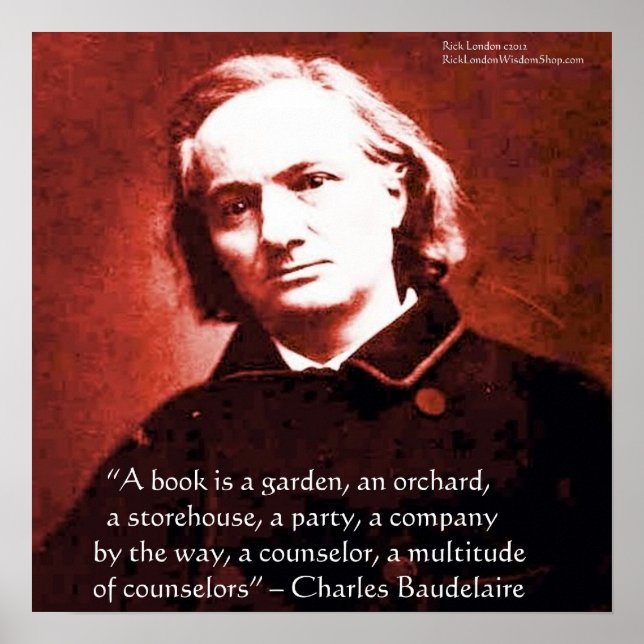 Charles Baudelaire "A Book Is White Quote Poster" Poster (Vorne)