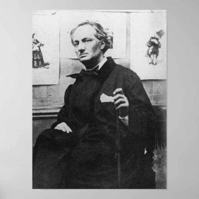Charles Baudelaire mit Gravuren, c.1863 Poster (Vorne)
