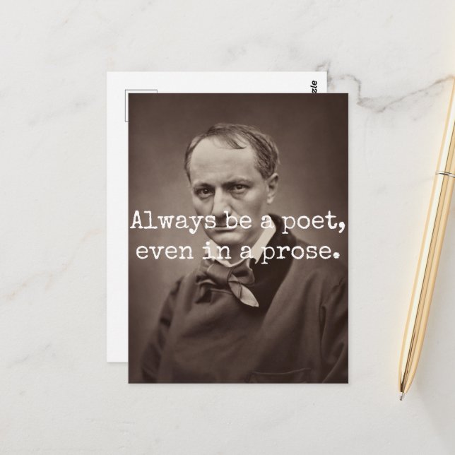 Charles Baudelaire Postkarte (Vorderseite/Rückseite Beispiel)