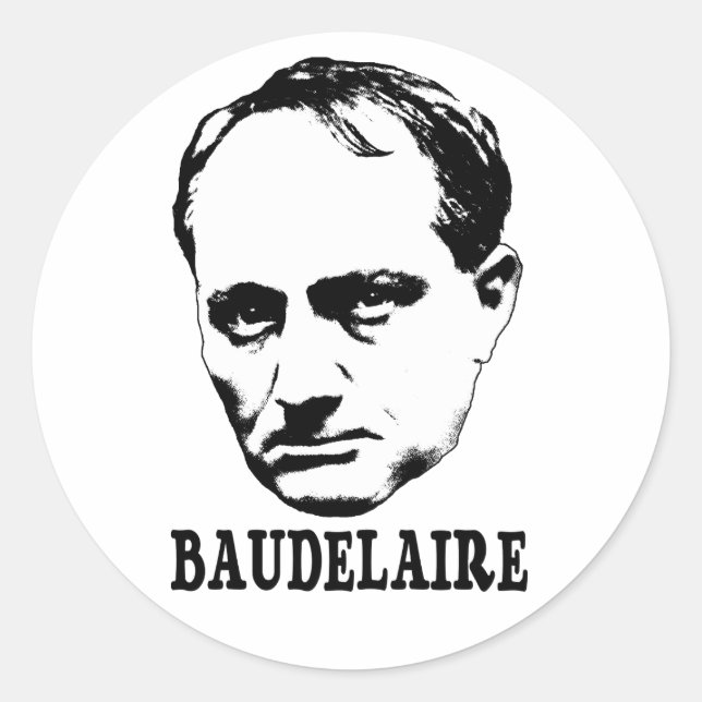 Charles Baudelaire Runder Aufkleber (Vorderseite)