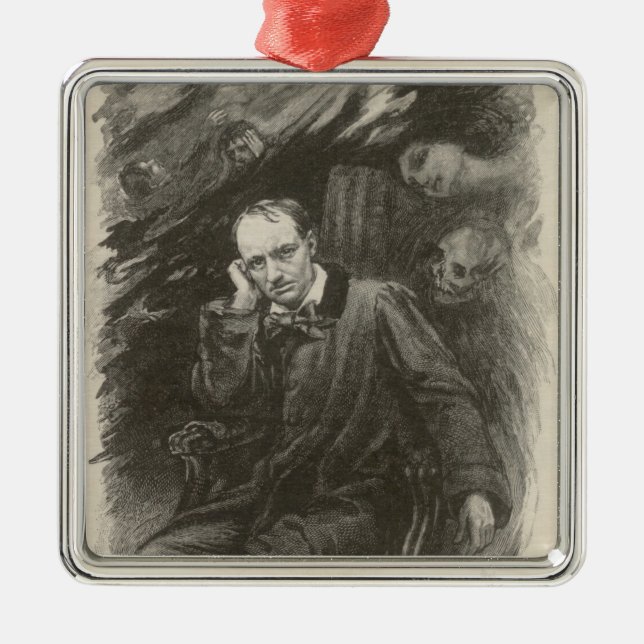 Charles Baudelaire (von Georges Rochegrosse) Ornament Aus Metall (Vorne)