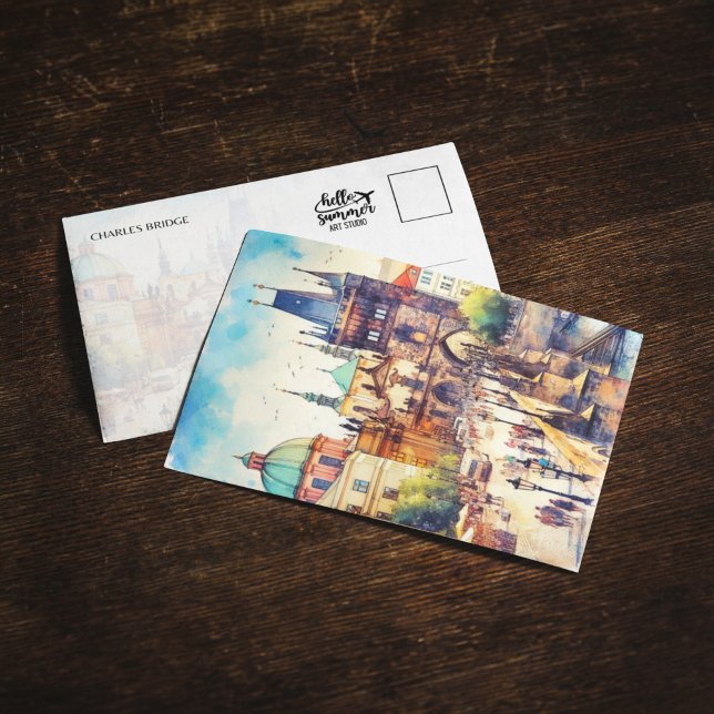 Charles Bridge Prag Tschechische Republik Postcard Einladung (Von Creator hochgeladen)