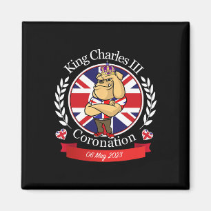 Charles Coronation English Bulldog in einer Krone Magnet