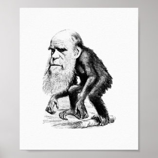 Charles Darwin als Ape Poster