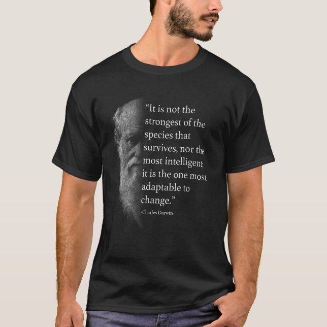Charles Darwin Arten Zitat T-Shirt (Vorderseite)