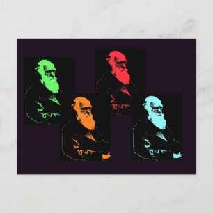 Charles Darwin Collage Postkarte