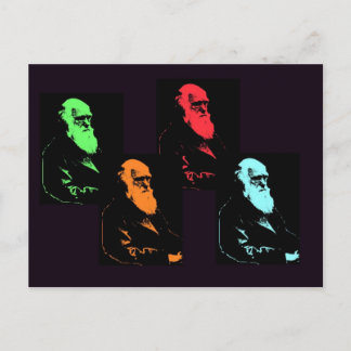 Charles Darwin Collage Postkarte