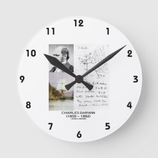 Charles Darwin (Darwin HMS Beagle Phylogenetics) Runde Wanduhr