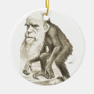 Charles Darwin der Affe-Mann Keramikornament