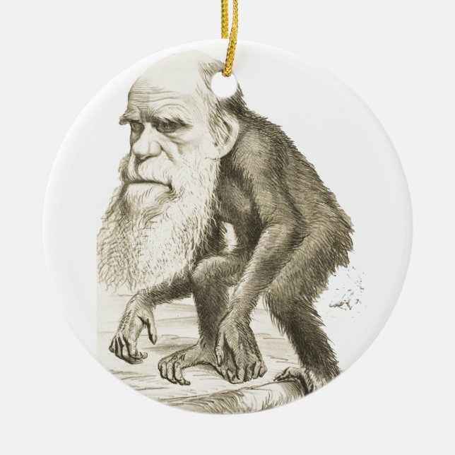 Charles Darwin der Affe-Mann Keramikornament (Vorne)
