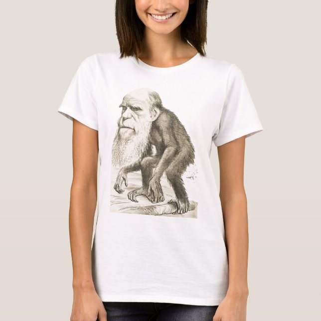 Charles Darwin der Affe-Mann T-Shirt (Vorderseite)
