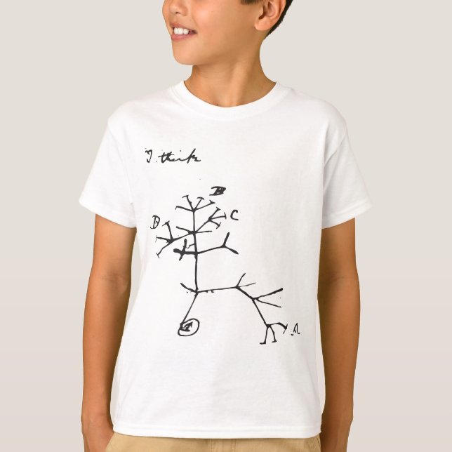 Charles Darwin - I Think (schwarz) T-Shirt (Vorderseite)