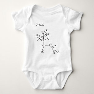Charles Darwin - ich denke (Schwarzes) Baby Strampler