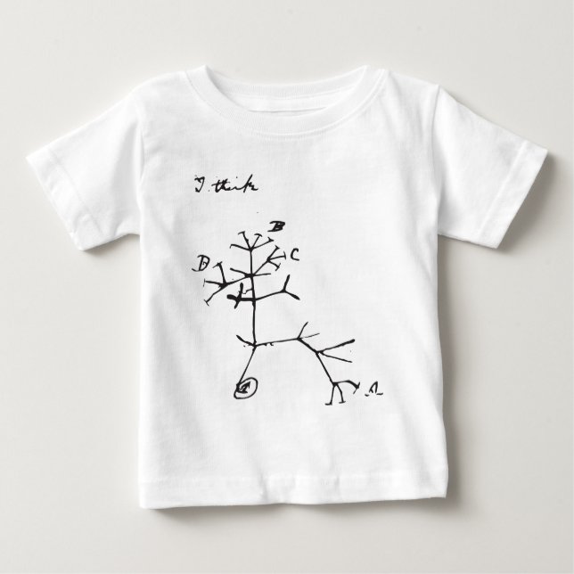Charles Darwin - ich denke (Schwarzes) Baby T-shirt (Vorderseite)