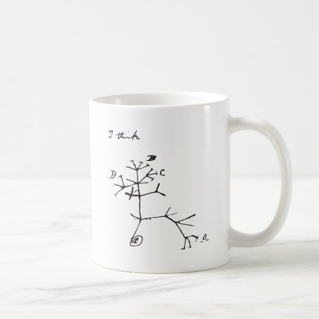 Charles Darwin - ich denke (Schwarzes) Kaffeetasse (Rechts)