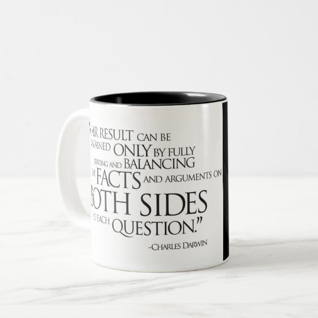 Charles Darwin-Quotation Zweifarbige Tasse (Vorderseite Links)