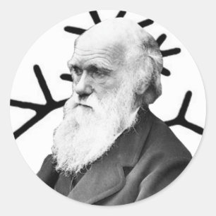 Charles Darwin Runder Aufkleber