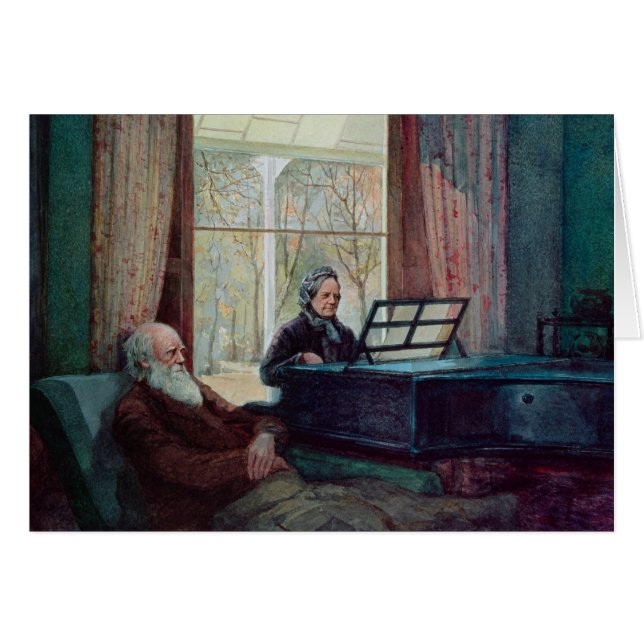 Charles Darwin und seine Ehefrau am Klavier (Vorderseite (Horizontal))