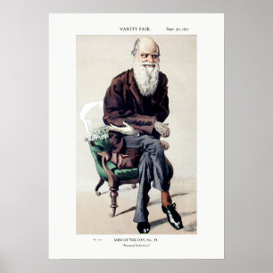 Charles Darwin Vanity Fair Illustration Poster