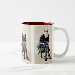 Charles Darwin Vanity Fair Illustration Zweifarbige Tasse